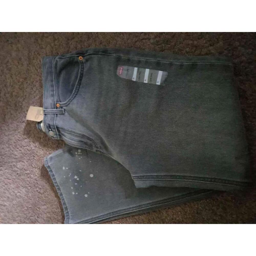 NEW WOMENS LEVIS LOW PRO STRAIGHT GRAY BLACK JEANS SIZE 31
